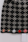YANYAN KNITS 25 Spring/Summer ARGYLE Bandeau/Mini Skirt with Flowers YYK-YYW25-0781-HB Skirt